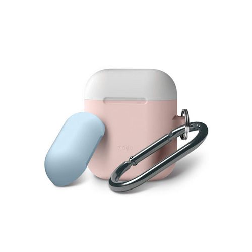 Elago AirPods Duo Hang Case - Pink, Top - White, Pastel Blue