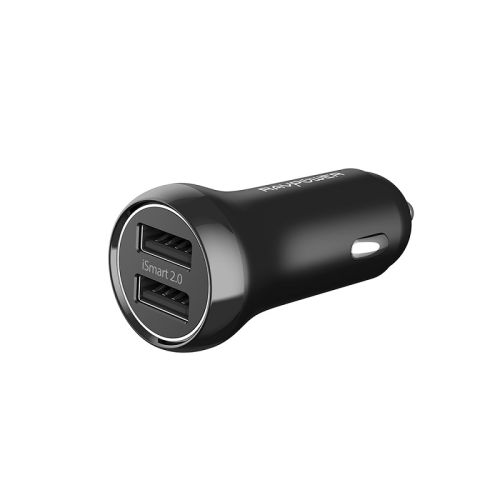 RAVPOWER 12W DUAL PORTS USB CAR CHARGER-BLACK- RP-PC085