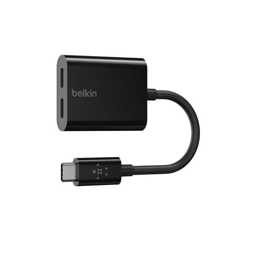 BELKIN USB-C AUDIO+CHARGE ADAPTER - BLACK