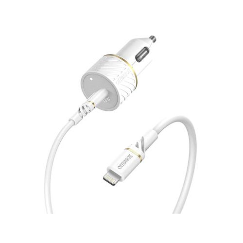 OtterBox Car Charger Bundle USB C 18W USB PD + USB C-Lightning Cable 1M - White