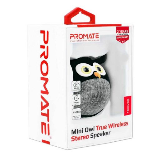 Promate Hedwig Mini Owl True Wireless Stereo Speaker - Black