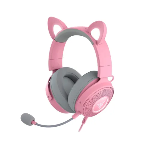 Razer Kraken Kitty V2 Pro Wired Rgb Gaming Headset With Interchangeable Ears - Quartz Edition