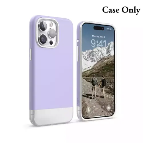 Elago MagSafe Glide Case for iPhone 15 Pro Max - Top: Purple/Bottom: Clear