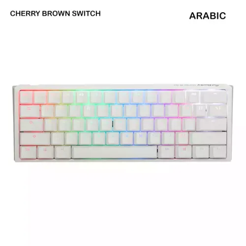 Ducky One 3 Mini Aura White Hot-swap Rgb Mechanical Keyboard Cherry Brown Switch - English/arabic