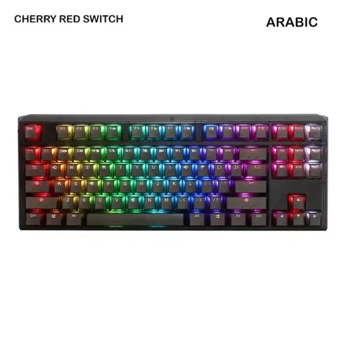 Ducky One 3 Aura Black Tkl Hot-swap Rgb 80% Mechanical Keyboard Cherry Red Switch - English/arabic