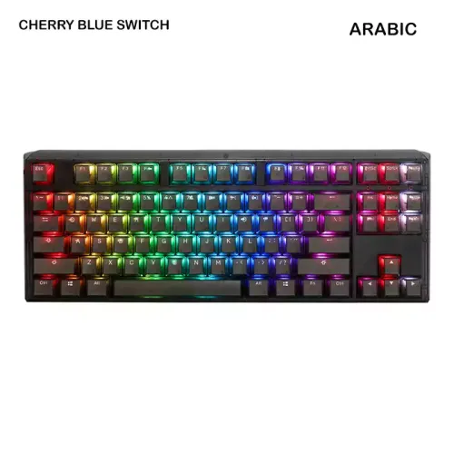 Ducky One 3 Aura Black Tkl Hot-swap Rgb 80% Mechanical Keyboard Cherry Blue Switch - English/arabic