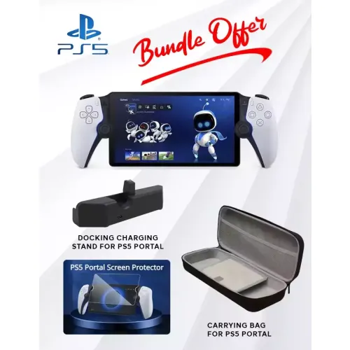 Playstation Portal Remote Player With Storage Bag / Charging Stand / Screen Protector Bundle