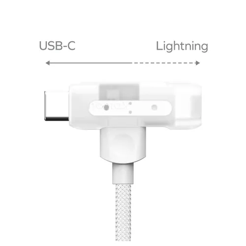 Momax 1-link Flow Duo 2-in-1 Usb-c To Lightning Braided Cable (1.5m) - White