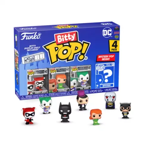 Funko Pop Bitty 4 Pack: Dc Comics- Batman The Animated Series Harley Quinn / Poison Ivy / The Joker / Mystery