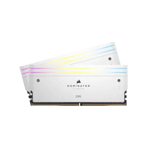 Corsair Dominator Titanium Rgb Ddr5 - 64gb (2x32gb) 6400mt/s Cl32 Memory Kit - White