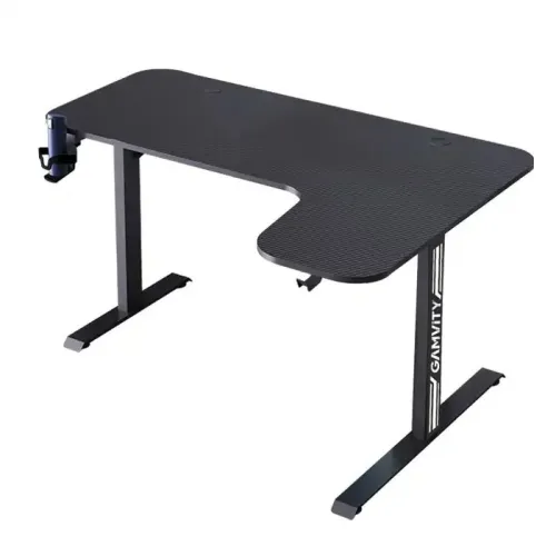 Gamvity Gaming L Shaped Gaming Desk 160x(60-100*)x75cm - Rigth Corner - Black