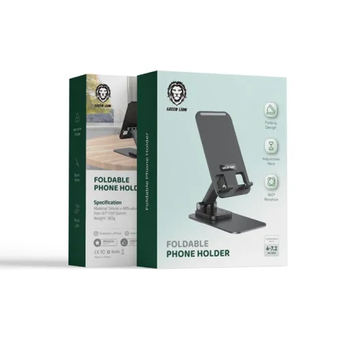 Green Lion Foldable Phone Holder - Black