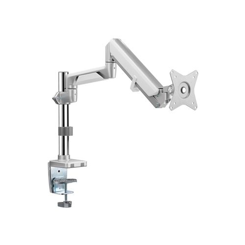 Gadgeton Premium Pole Mounted Single Monitor Arm, Stand And Mount 17” - 32” - Silver