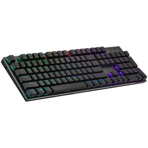 Cooler Master SK653 Full-sized Wireless Mechanical Keyboard (Clicky Mechanical Switch) - Low Profile RGB Blue - Black