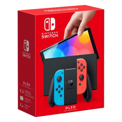 Nintendo Switch – OLED Model w/ Neon Red & Neon Blue Joy-Con