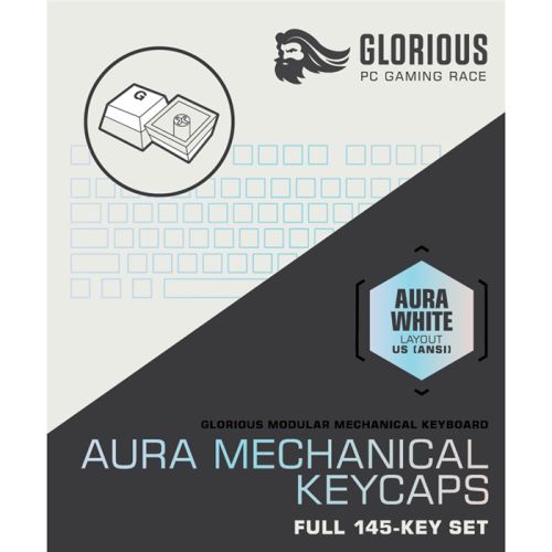 Glorious Aura Mechanical Keycaps v2 PBT - White