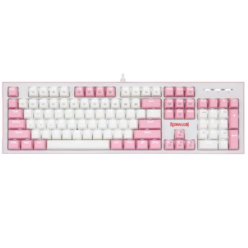 REDRAGON HADES K623 USB Pink White Mechanical Gaming Keyboard - Blue Switch