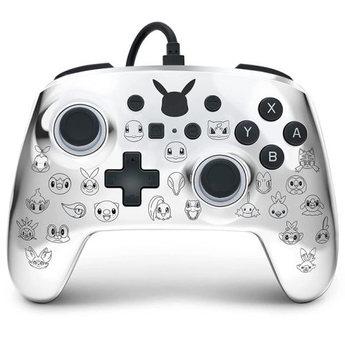 Nintendo Switch: PowerA Pokemon Enhanced Wired Controller - Pikachu Black & Silver