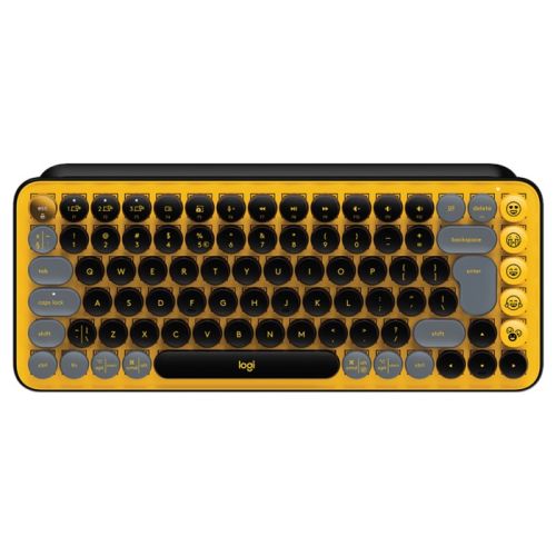 Logitech POP Keys Wireless Mechanical Emoji Keyboard, Arabic - Blast Yellow