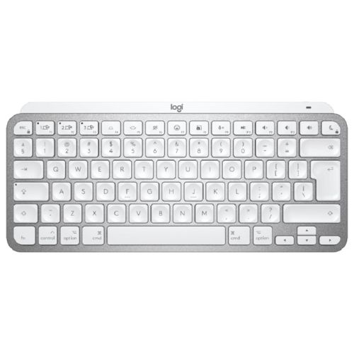 Logitech MX Keys Mini Mac Keyboard - Wireless + Bluetooth, Qwerty US International, LED Backlight - Gray