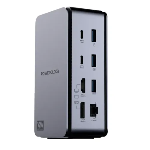 Powerology 15 In 1 Dual Dock Station PD100W  - Grey