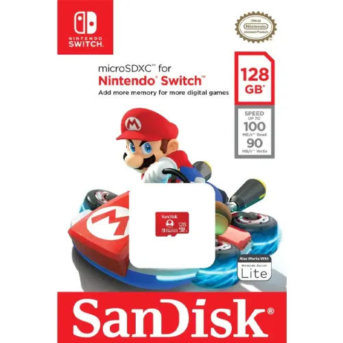 SanDisk Nintendo Switch MicroSD Memory Card - 128GB  (UP TO R100/W90 MB/s)