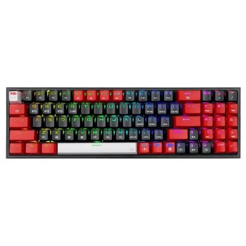 Redragon Pollux Pro Wired/2.4G/BT 78 Keys Gaming Keyboard - Dust-Proof Red (K628RGB-PRO-BRW)