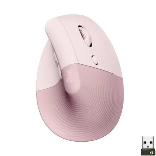 Logitech Lift Vertical Ergonomic Mouse - Pink (Rose)