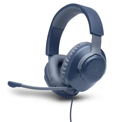 JBL Quantum 100 Wired Over Ear Gaming Headphones with mic-Blue