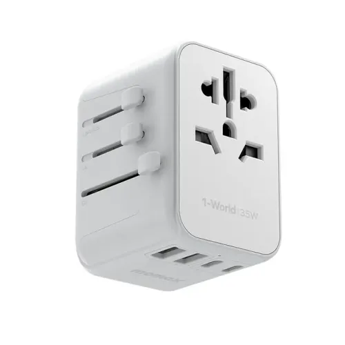 Momax 1-World PD35W 5 ports + AC Travel Adapter - White