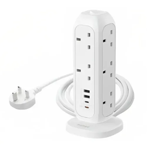 Momax ONEPLUG 11-Outlet Power Strip With USB - White