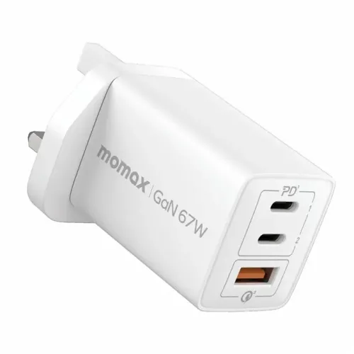 Momax OnePlug 67W 3-Port GaN Charger - White