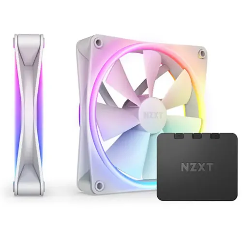 NZXT F140 RGB DUO 140mm Twin Pack Case Fan - White