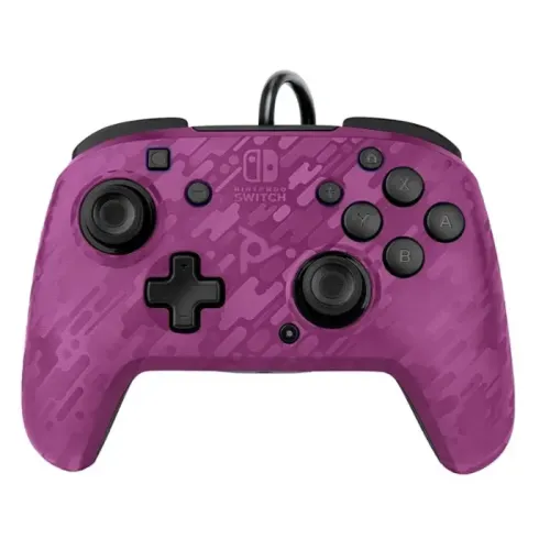 PDP Gaming: Nintendo Switch - Faceoff Deluxe+ Audio Wired Controller - Purple Camo