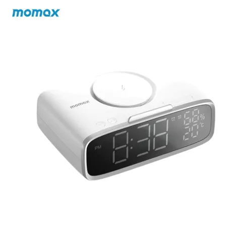 Momax Q.clock 5 Digital Clock With Wireless Charging - White (Qc5w)