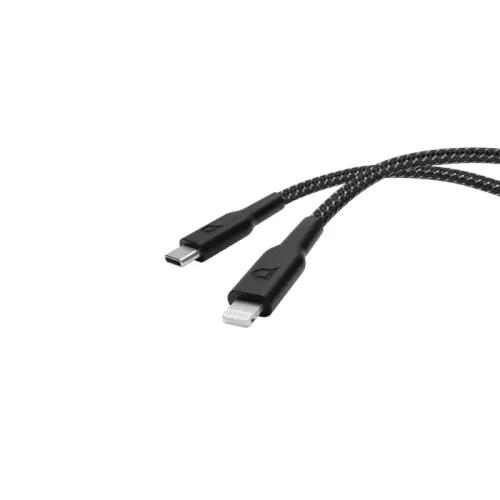 Powerology Braided USB-C To Lightning Data & Fast Charge Cable 1.2m - Black