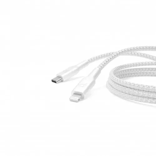 Powerology Braided USB-C To Lightning Data & Fast Charge Cable 2m - White