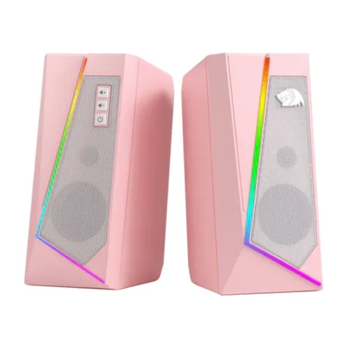 Redragon Gs520 Rgb Desktop Speakers, 2.0 Channel Pc Computer Stereo Speaker - Pink