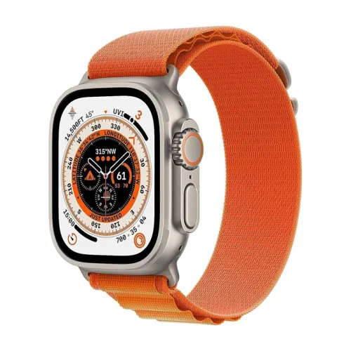 Apple Watch Ultra, 49mm, Titanium Case, Orange Alpine Loop - Large (Gps + Cellular)