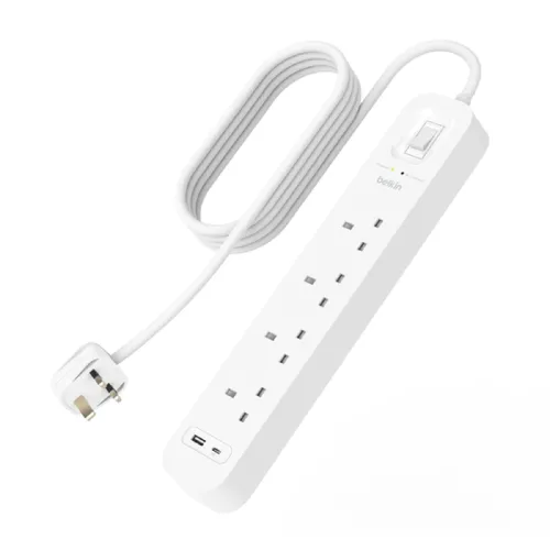 Belkin Connect Surge Protector With Usb-c And Usb-a Ports (4 Outlet With 1 Usb-c & 1 Usb-a)