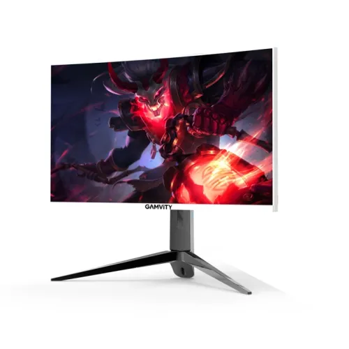 Gamvity 27inch Curved Qhd (2560x1440) 165hz 1ms Rgb Lighting Gaming Monitor - White