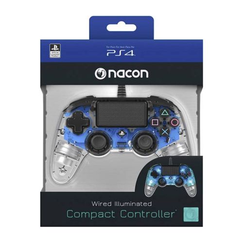 PS4 NACON WIRED ILLUMINATED COMPACT CONTROLLER- CRYSTAL BLUE