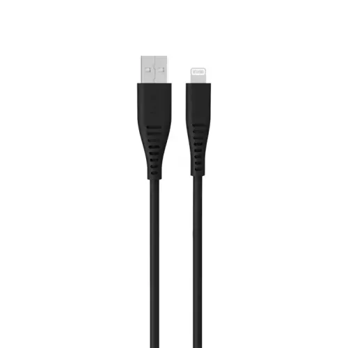 Goui Rubber Silicon Usb To Lightning Cable 1.5 Mts - Black