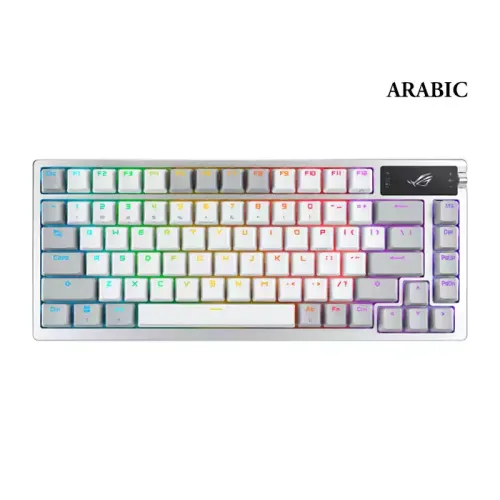 Asus Rog Azoth 75% Rgb Wireless Mechanical Gaming Keyboard - White - Ar Layout (Rog Nx Show Switch)