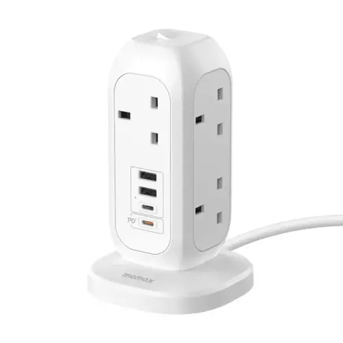 Momax 1-plug 7-outlet Power Strip With Usb - White