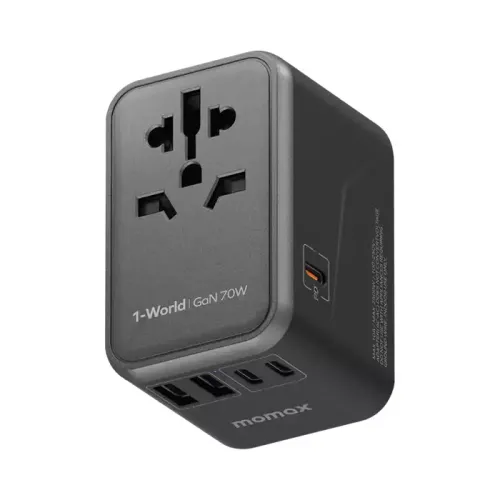 Momax 1-World 70W GaN Universal Travel Charger - Black