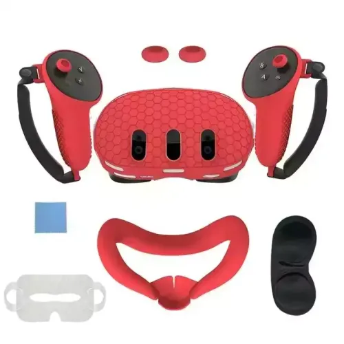 Silicone Kit For Meta Quest 3 with PP bag - Red