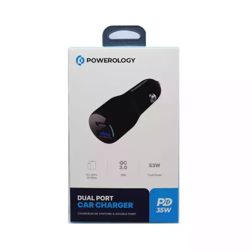 Powerology Dual Port Car Charger Pd35w - Pccsr012