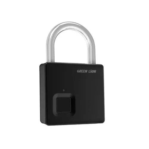 Green Lion Mini Fingerprint Padlock - Black