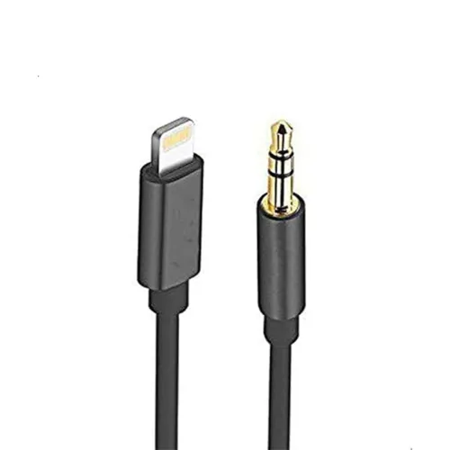 Powero+ Stereo Link Premium Braided Cable 3.5mm To Lightning 1m - Black